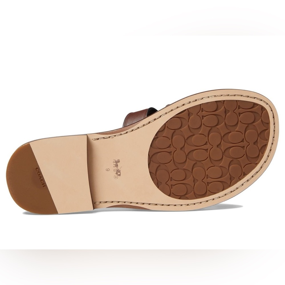 Coach Issa C Emblem Leather Slide Sandals Sz 5.5 NIB - Picture 4 of 9